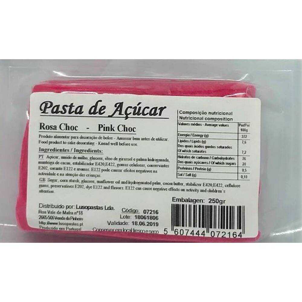 Pasta de Açúcar Rosa Choc. 250gr