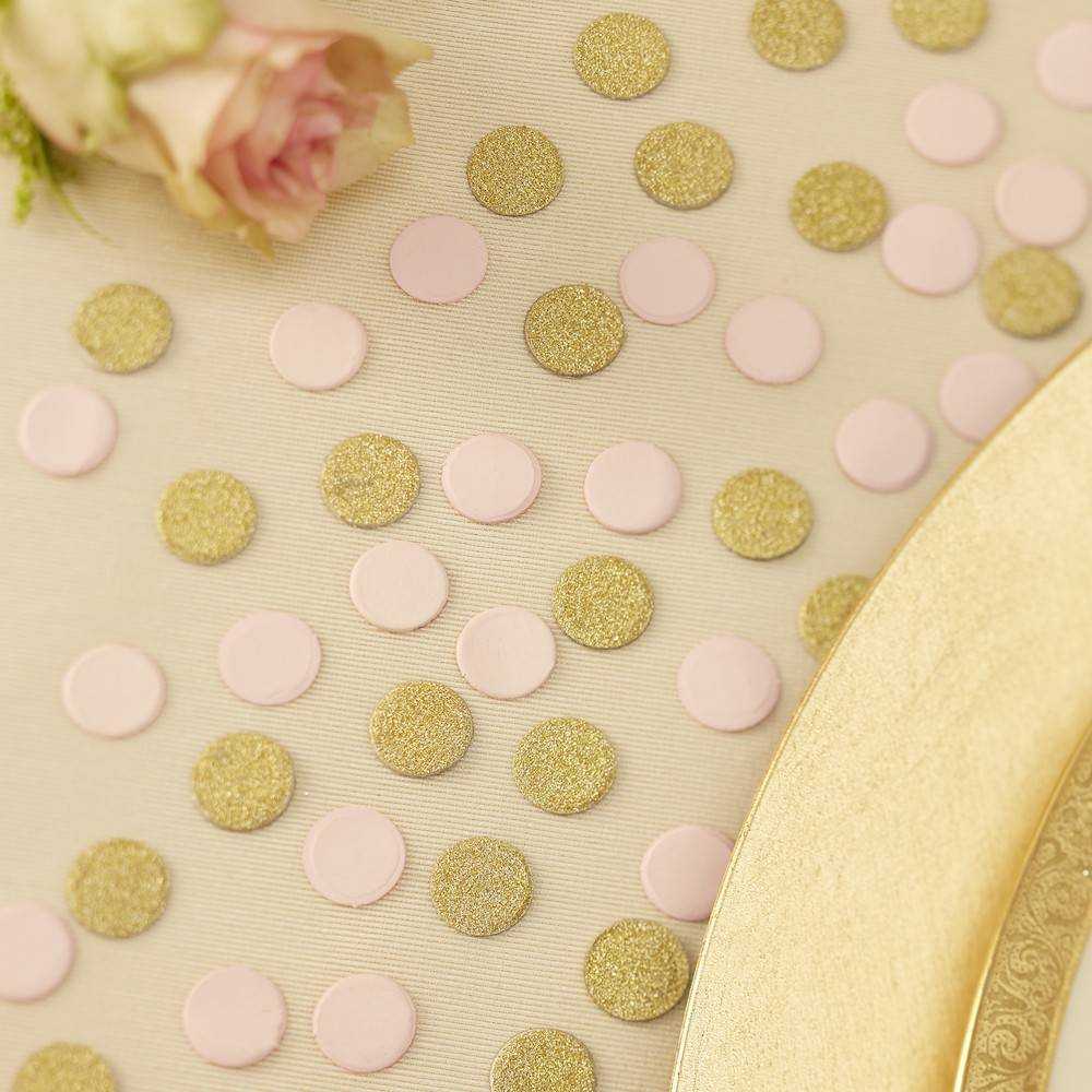 Rosa Pastel/Dourado Confetti